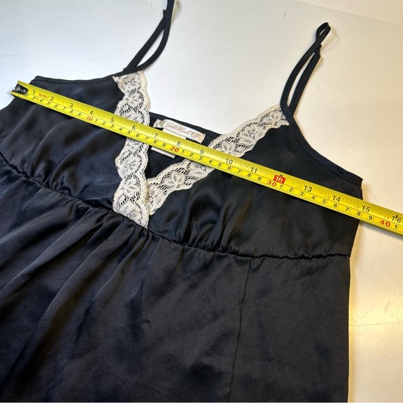Gold Hawk Black Silk Lace Trim Y2K Babydoll Top, Cami. Size S - Picture 4 of 6